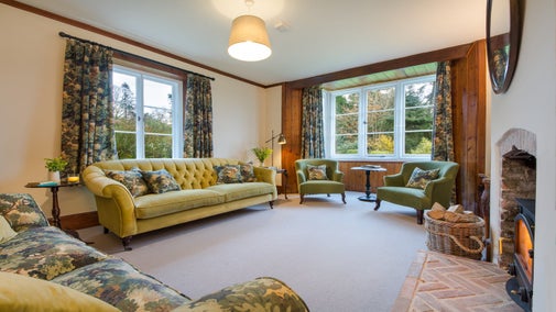 The sitting room at Selworthy Farmhouse, Holnicote Estate